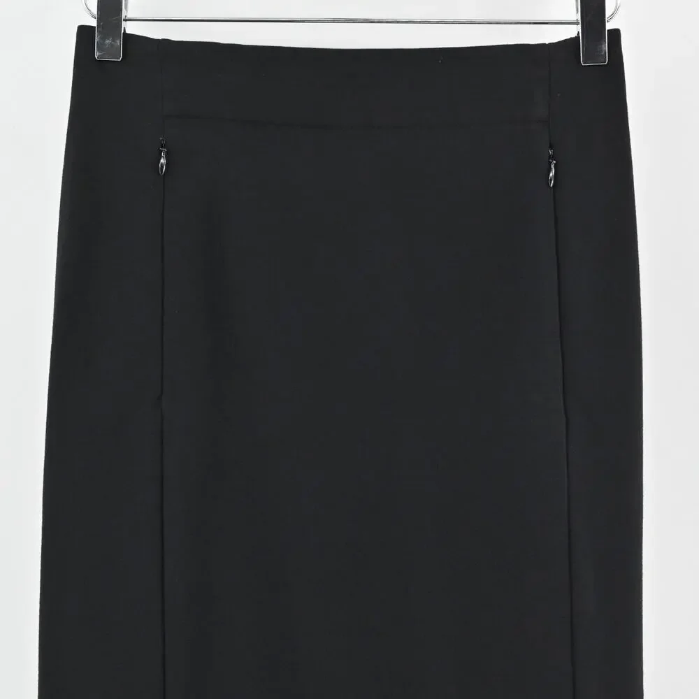 DIANE VON FURSTENBERG Skirt Size‎ 4 Classic Black Zip Pocket Knee Length Pencil - Picture 2 of 11